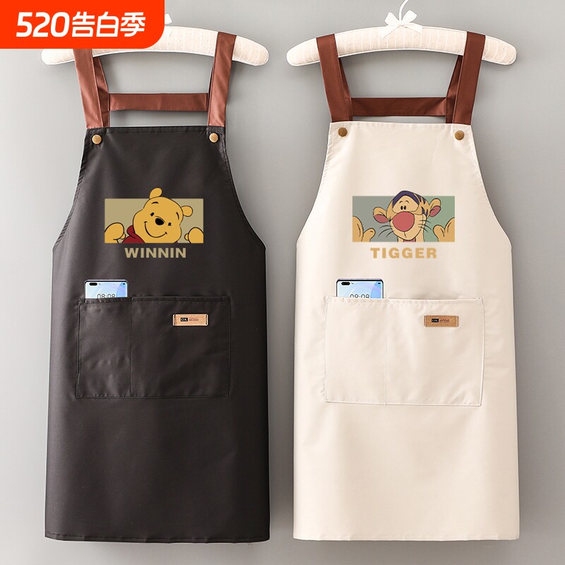家用厨房围裙防水防油新款女时尚网红洋气围腰做饭餐饮工作服成人