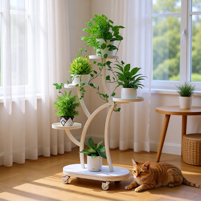移动多层花架2025绿植客厅落地式室内阳台新款置物架铁艺花盆架子