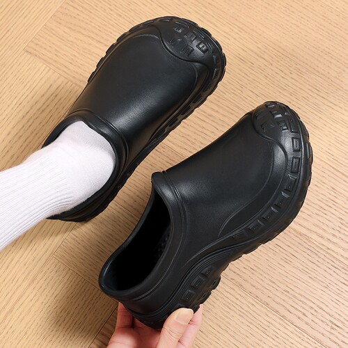 厨师鞋男女春秋厨房酒店轻便防滑耐磨防水防油后厨工作专用一脚蹬