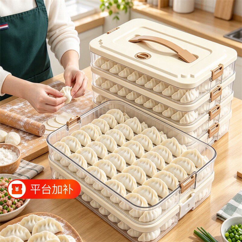 饺子盒家用食品级厨房冰箱收纳盒馄饨盒保鲜速冻冷冻专用整理神器