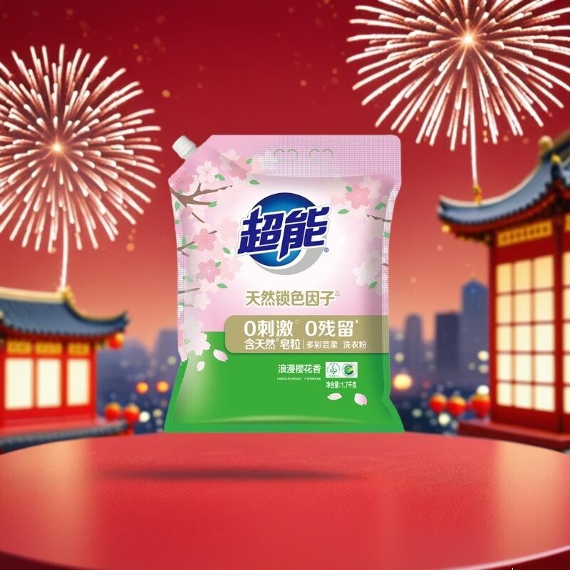 超能 多彩芸柔洗衣粉 浪漫樱花香 含天然皂粒 低泡易漂多规格