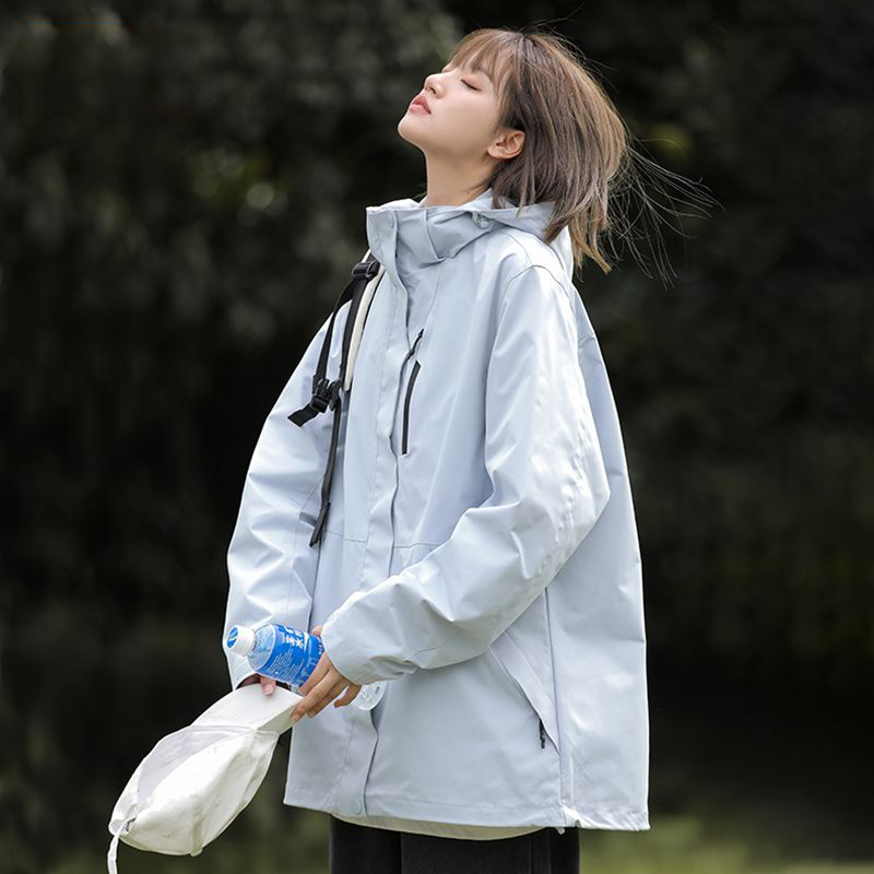 男女春秋新款三合一露营旅行夹克户外山系登山外套防风防水冲锋衣