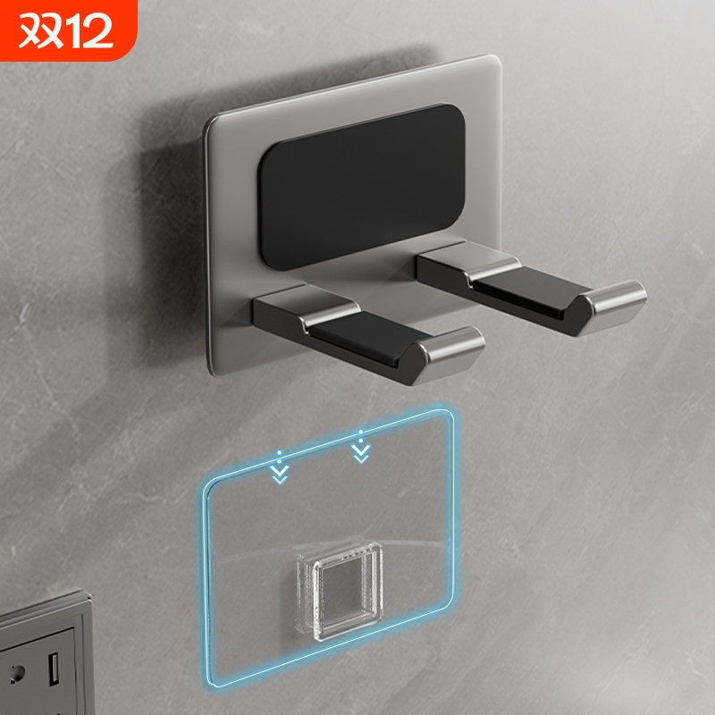 免打孔吹风机壁挂置物架太空铝