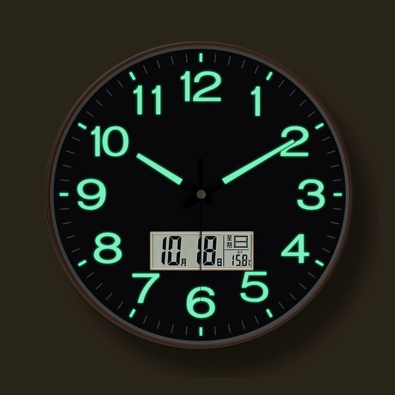夜光钟表挂钟客厅时尚轻奢现代
