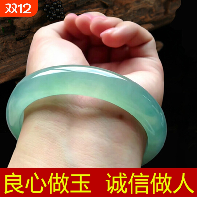 正品玉手镯首饰女玉镯翡翠色冰种阳绿浅绿深绿油青镯【国检证书】