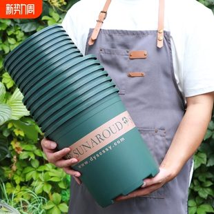 加仑盆环保树脂加厚塑料花盆带托盘庭院阳台盆栽高款 种植控根客厅