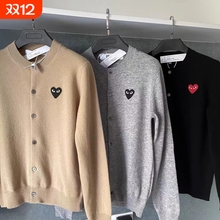 刺绣爱心羊绒针织开衫毛衣男女亲子男童外套羊毛红色黑色冬季蓝色