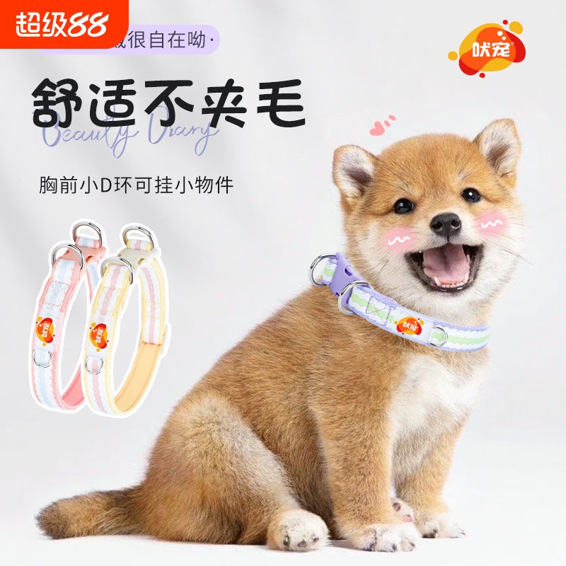 狗狗项圈小型犬泰迪比熊脖圈宠物牵引绳中型犬柯基柴犬脖套颈圈