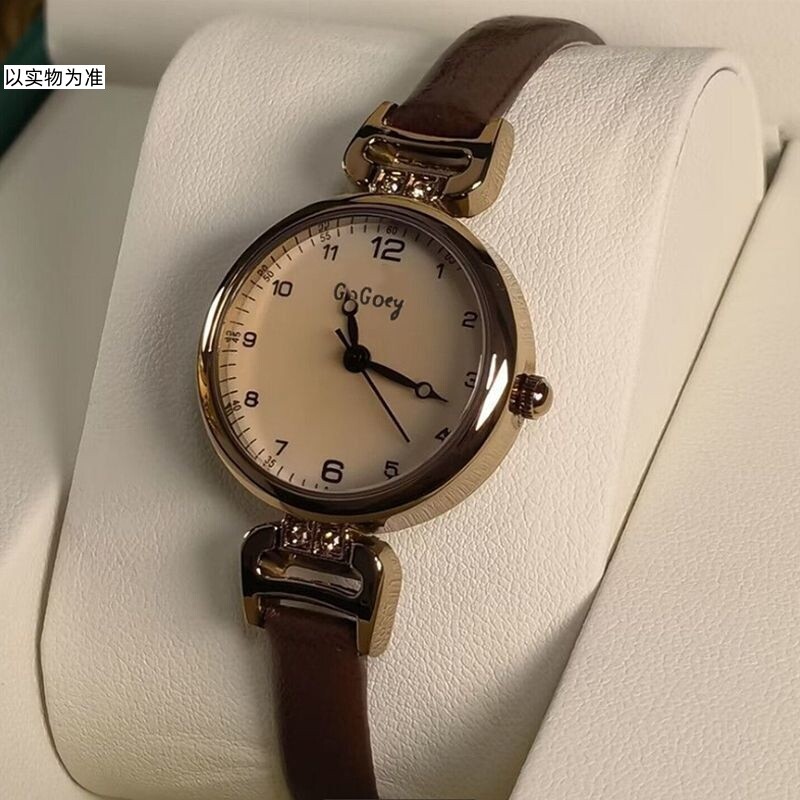 复古考试手表女款学生ins高颜值轻奢小表盘女士石英表小众质感