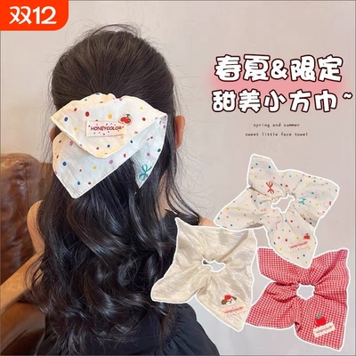 蝴蝶结方巾女童发饰|千人加购