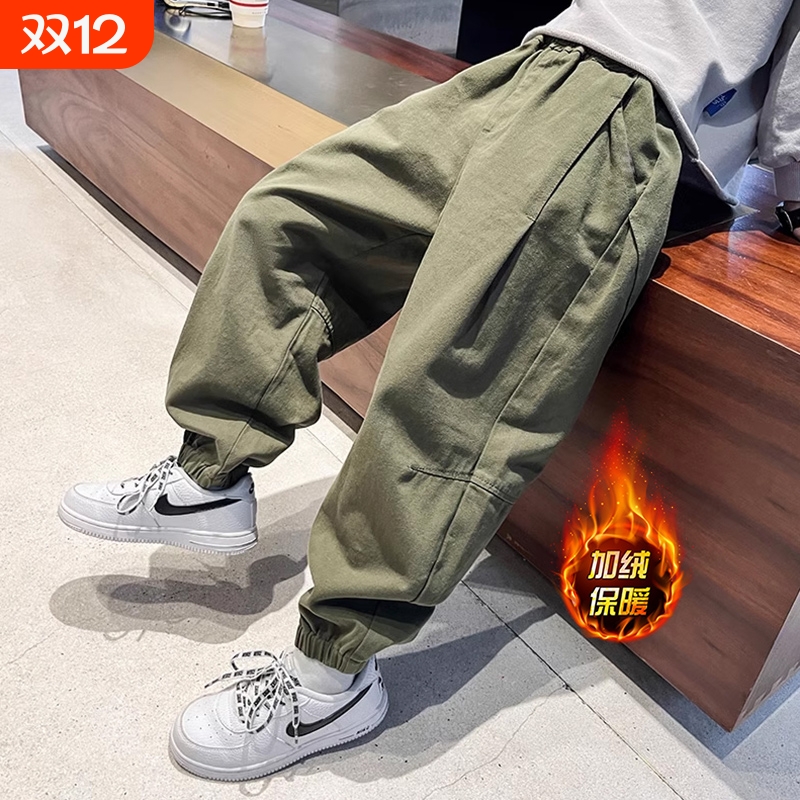 男童裤子春秋款2025中大童儿童秋装工装裤休闲裤男孩长裤潮酷加绒