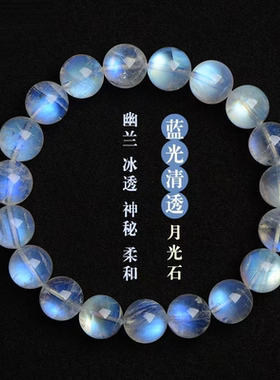 拉长石手链蓝光彩光奶油体
