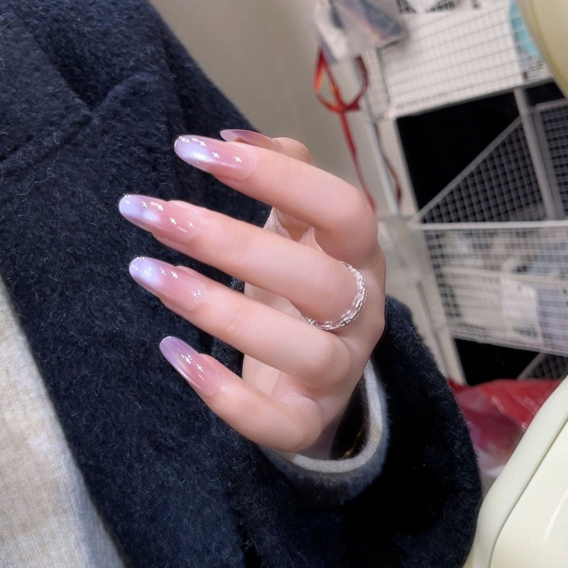 2025新款中长款美甲穿戴甲酒红蝴