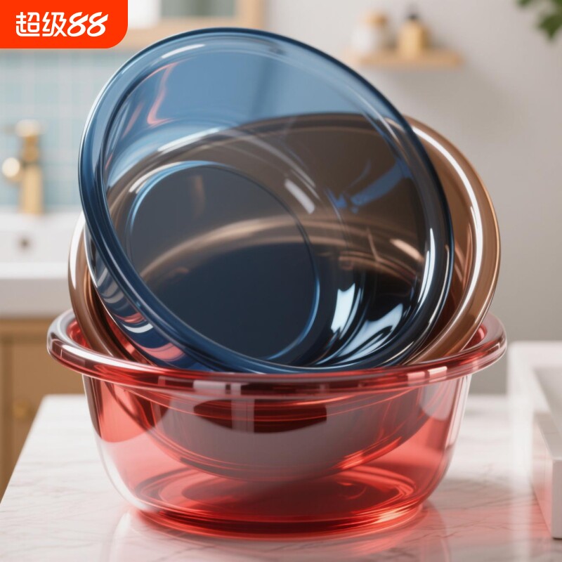 脸盆洗脸盆家用加厚大号透明洗衣盆洗菜盆学生宿舍婴儿洗澡洗脚盆