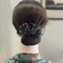 高级感后脑勺头发发夹女 云朵泡泡褶皱碎花丸子头抓夹发饰2025新款