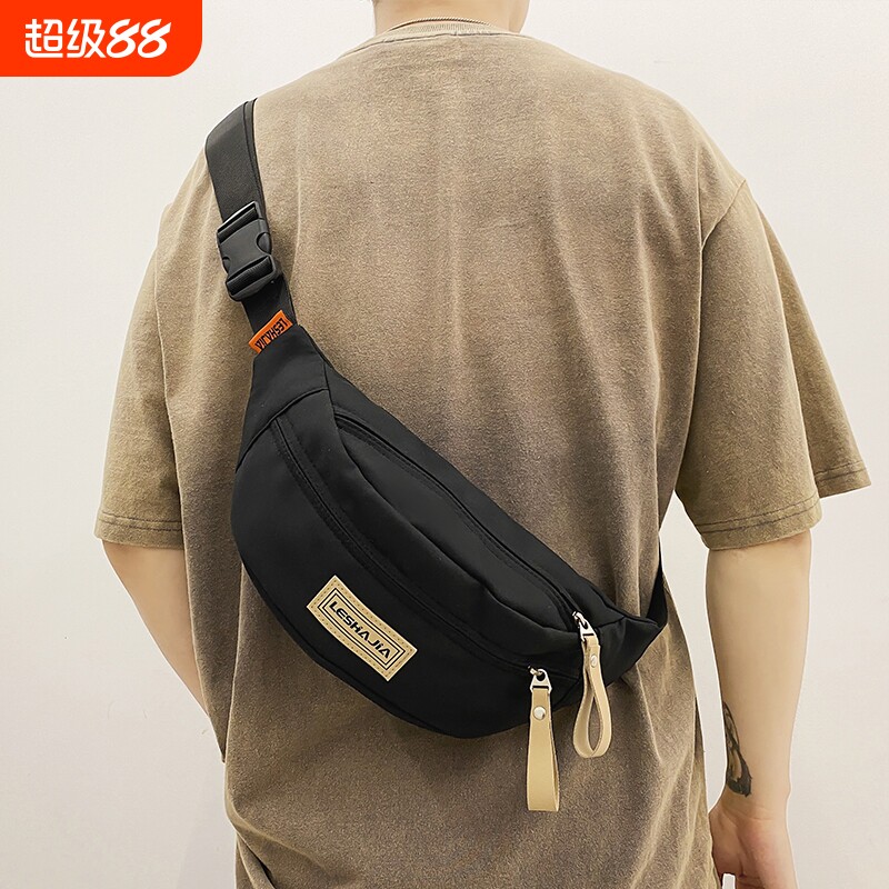 斜挎包男款单肩胸包男士运动休闲腰包轻便简约斜肩背包潮牌女手机