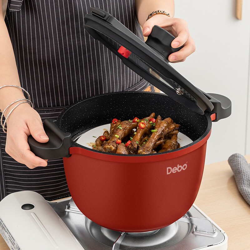Debo德铂高压锅铝合金家用不粘防爆压力锅燃气电磁炉通用