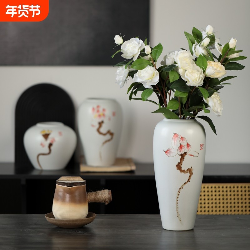 景德镇新中式陶瓷花瓶水培花器客厅玄关装饰品摆件美学电视柜精致,家居饰品,花瓶,淘宝优惠券,粉丝福利购,淘宝优惠卷