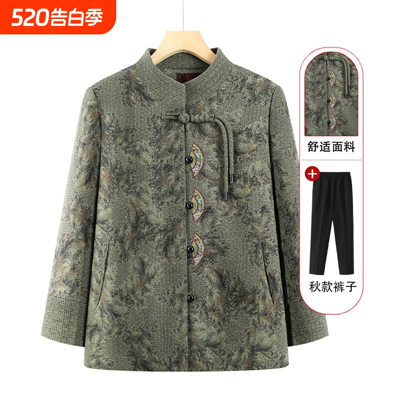 奶奶秋装外套中老年人女妈妈唐装老太太秋冬衣服加厚2025新款棉服