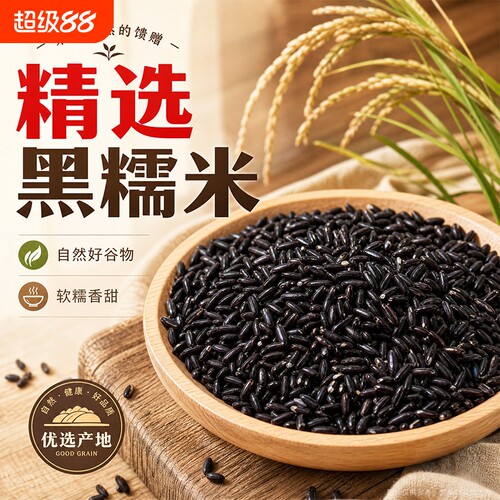 精选黑糯米正宗血糯米紫米新米农家五谷杂粮黏米粘米包粽子专用