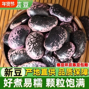 大黑花芸豆新货云南农家黑豆大肾豆新鲜牛眼豆特大花腰豆紫黑云豆