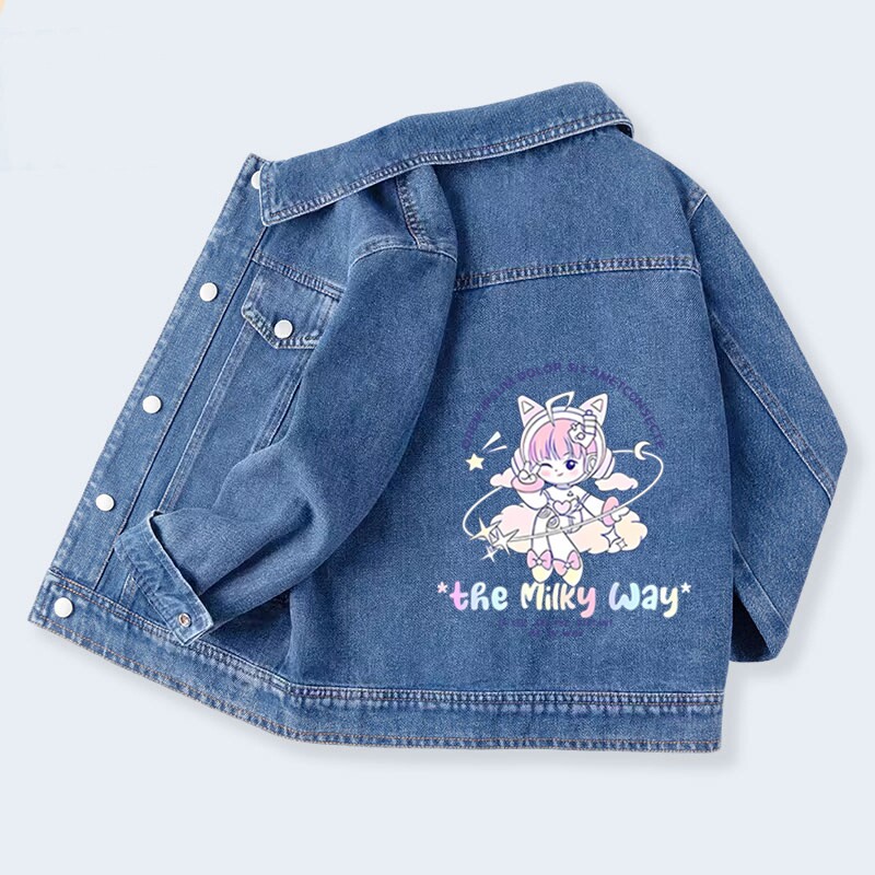 童装女童牛仔外套春秋季新款儿童翻领上衣中大童韩版宽松衣服百搭