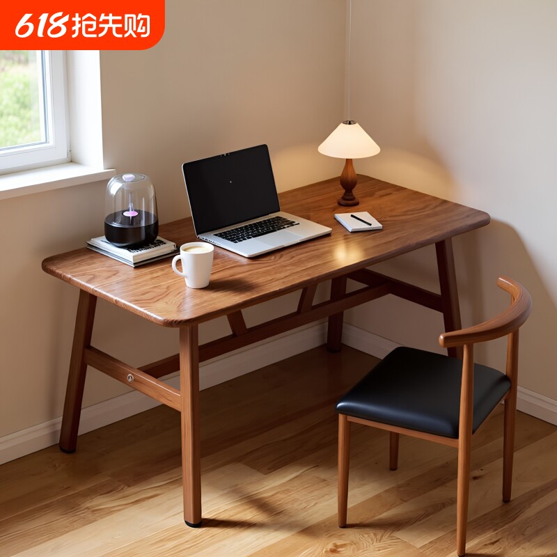 电脑桌餐桌家用卧室办公桌简易出租屋工作台长方形学生书桌椅双人
