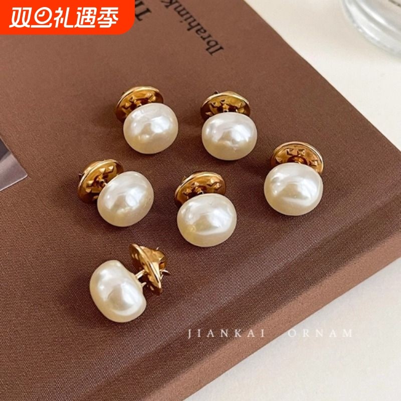 高端精致时尚珍珠胸针扣子固定衣服领口别针胸口防走光神器暗扣女