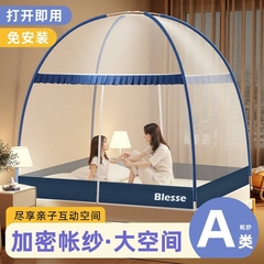 蚊帐免安装蒙古包家用卧室防摔儿童2025年新款学生宿舍全罩式纹帐