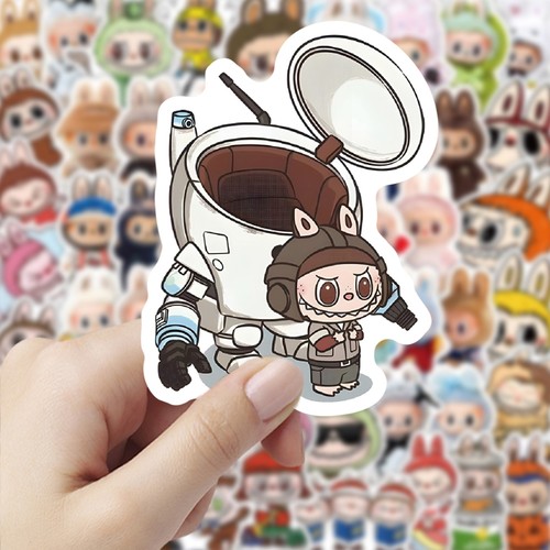 208张萌趣治愈可爱Labubu拉布布周边贴纸手账装饰手机笔记本防水行李箱贴纸