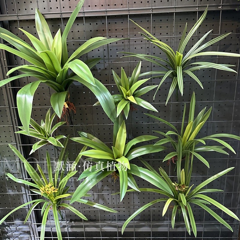 高品质仿真兰花叶手感软胶蕙兰叶景观插花装饰造景家居摆放植物叶