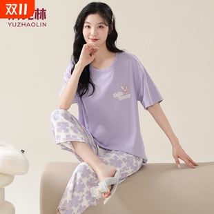可外穿过膝家居服套装 七分裤 多规格 短袖 俞兆林睡衣女纯棉薄款