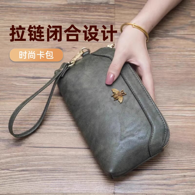 2025新款大容量多功能钱包欧美女拉链零钱包长款手拿包女士手机包