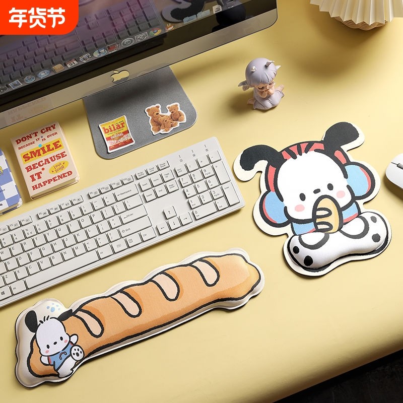 卡通帕恰狗立体护腕鼠标垫记忆棉护手腕垫办公键盘手托防滑桌面垫