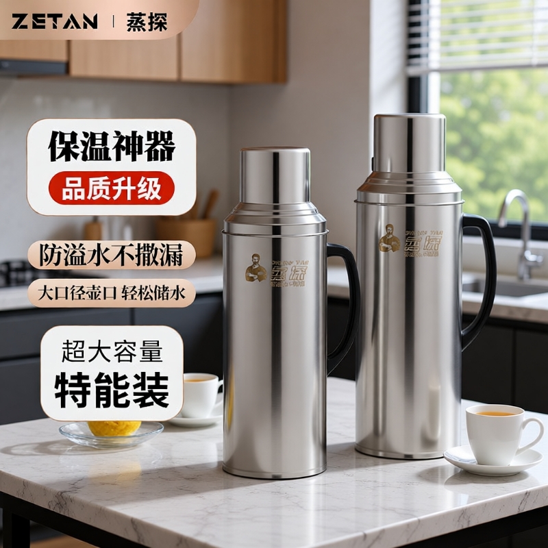 玻璃内胆家用外壳热水瓶大号暖壶大容量保温瓶德国加厚暖瓶不锈钢