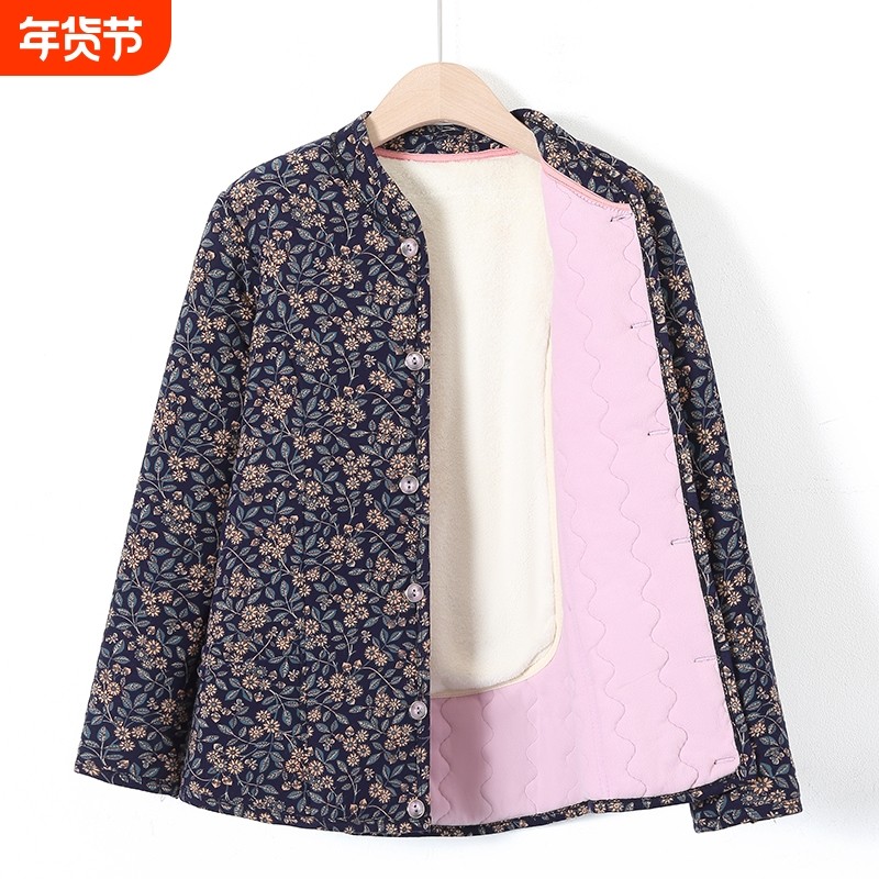 中老年驼绒棉衣女秋冬季加绒保暖老人内胆妈妈兔毛小棉袄棉服手工