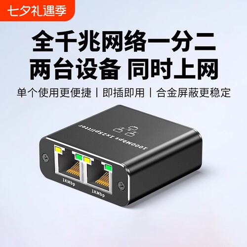 网线分线器一分二千兆网络分配器