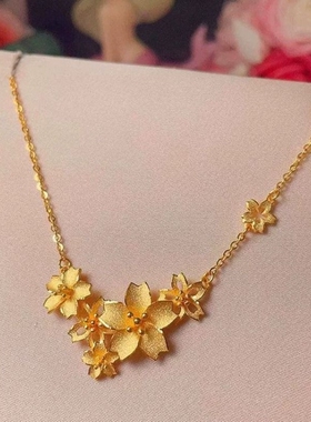 结婚仿真黄金三生花项链