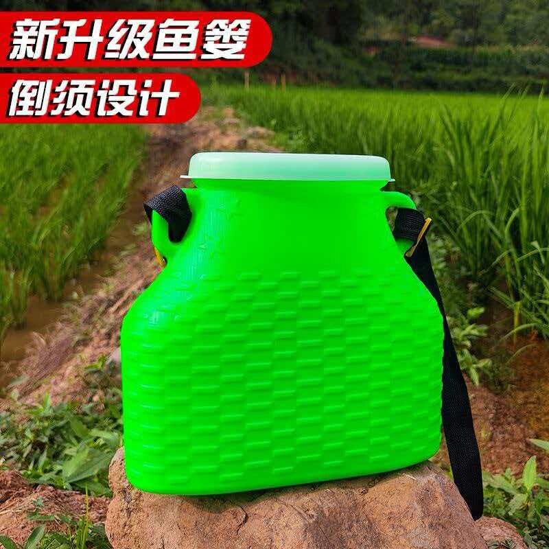 新款鱼篓子塑料加厚装鱼黄鳝螃蟹泥鳅小龙虾钓Q鱼海鲜渔具背篓鱼
