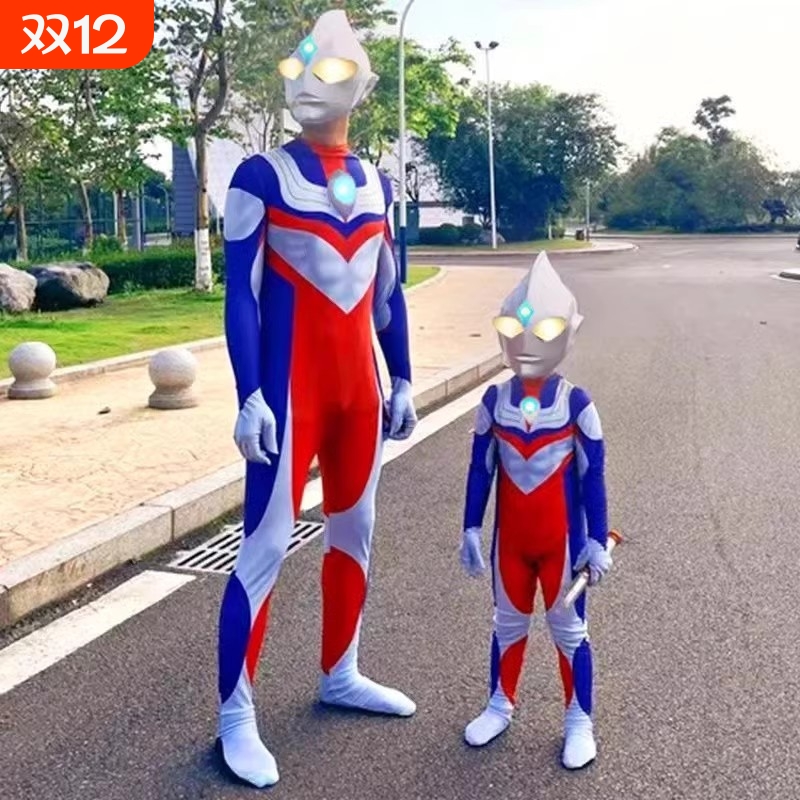 圣诞节赛罗奥特超人男童衣服迪迦大人版连体衣儿童cos演出服成人