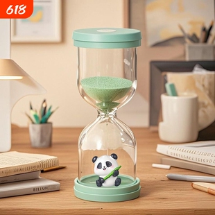 熊猫卡通沙漏计时器防摔3-30分钟作业吃饭耳兔桌面装饰摆件