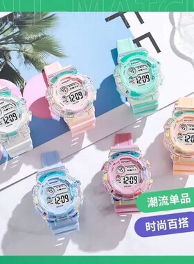 儿童学生电子手表七彩夜光腕表