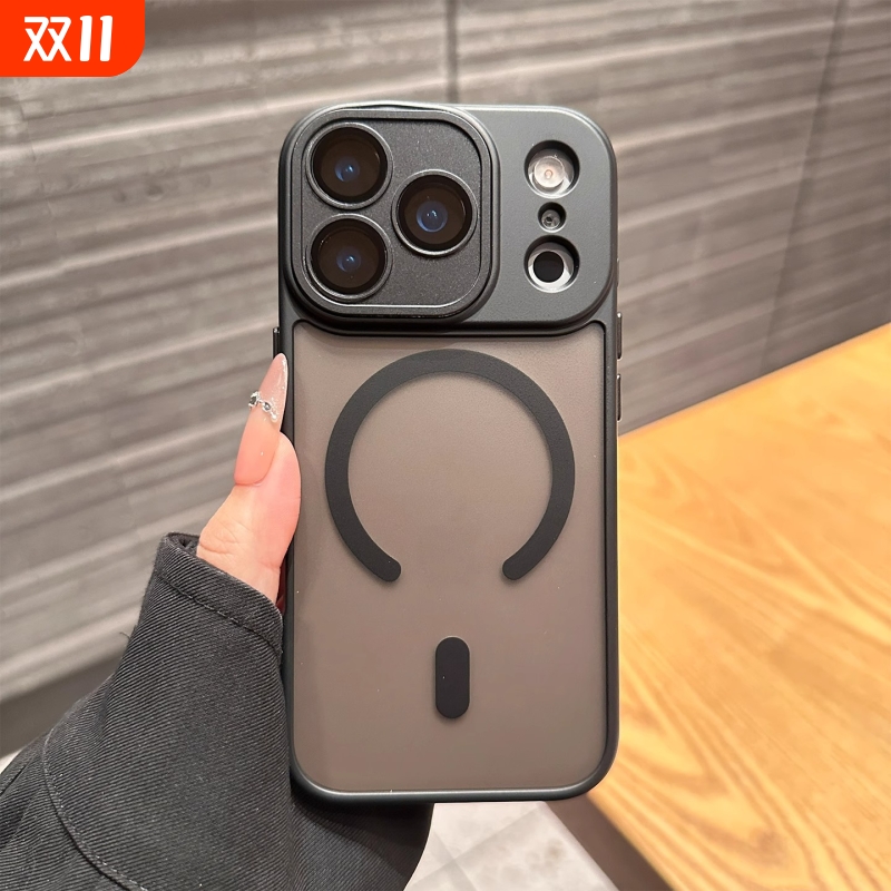 肤感磨砂磁吸适用iPhone16promax苹果手机壳17Air带镜头膜15Pro软边17Promax防摔壳14防指纹13时尚12情侣