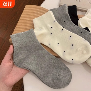 春夏短袜中筒袜可爱纯棉防臭条纹黑色 爆款 诸暨袜子女款 2025新款