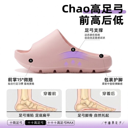德国足弓支撑负跟防滑扁平足凉拖