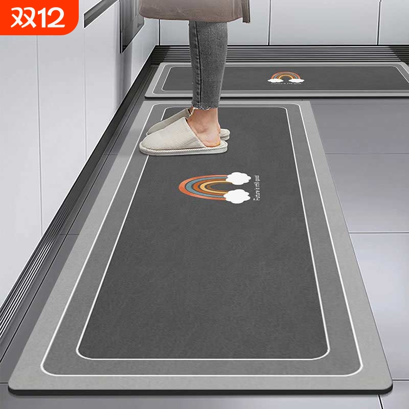 硅藻泥厨房地垫j防滑吸水全铺家用脚垫可擦免洗耐脏垫地防油防水