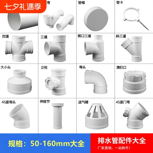 PVC110排水管件直通弯头