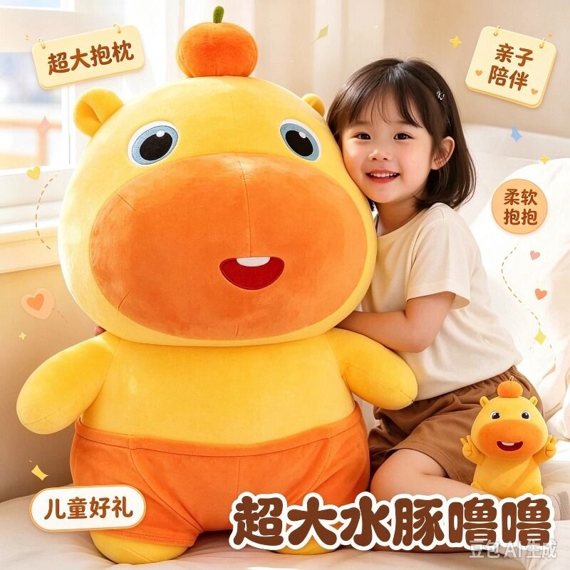 水豚噜噜玩偶七夕礼物睡觉抱枕毛绒玩具周边公仔包布娃娃女生礼物