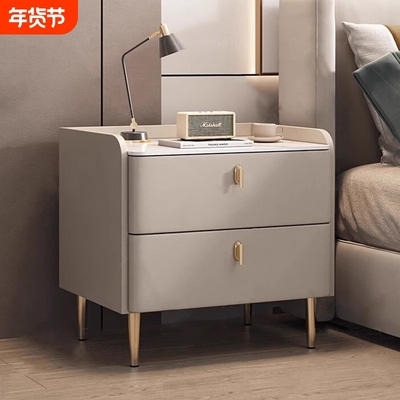 实木床头柜简约现代床边柜2025新款高级感轻奢家用卧室收纳储物柜