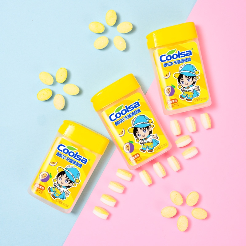 酷莎无糖百香果薄荷糖卡通版 1盒装 12g
